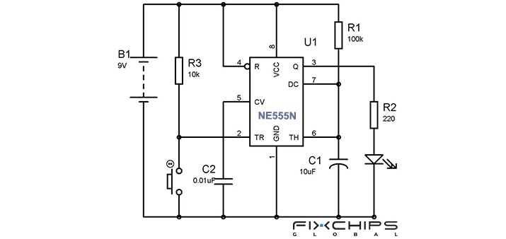 NE555N Timer - Structure, Pinout, Modes and Uses